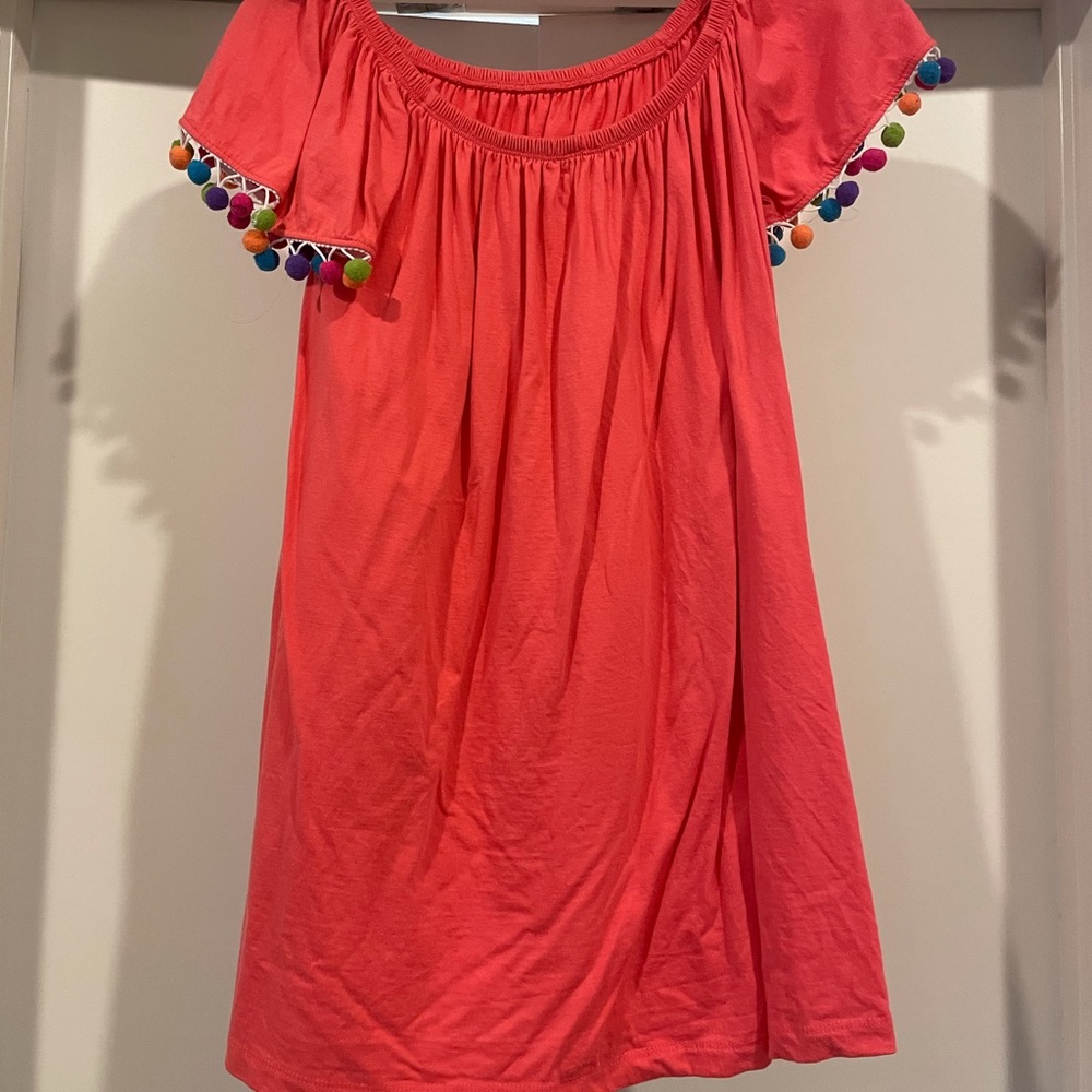 Pom Pom off the shoulder dress